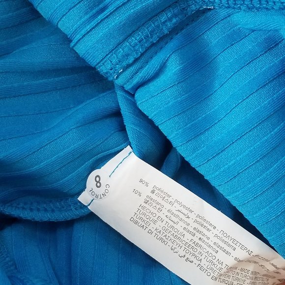 NWT RIBBED DRESS WITH BUTTONS BLUE 5584/371. - Picture 7 of 8